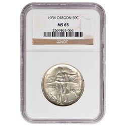 1936 Oregon Trail Commemorative Half Dollar NGC MS65