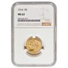 Image 1 : 1914 $5 Indian Head Half Eagle Gold Coin NGC MS62