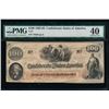 Image 1 : 1862-63 $100 Confederate States of America Note PMG 40