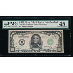 1934A $1000 Cleveland Federal Reserve Note PMG 45