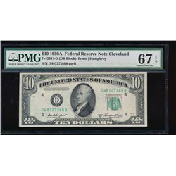 1950A $10 Cleveland Federal Reserve Note PMG 67EPQ