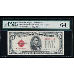 1928F $5 Legal Tender Star Note PMG 64EPQ