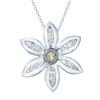 Image 1 : 14KT White Gold 1.40ctw Diamond Pendant with Chain