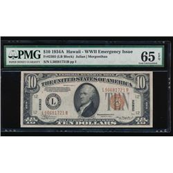 1934A $10 Hawaii Federal Reserve Note PMG 65EPQ