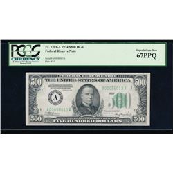 1934 $500 Boston Federal Reserve Note PCGS 67PPQ