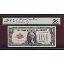 1928 $1 Legal Tender Note PMG 66EPQ