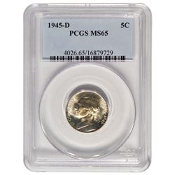 1945-D Jefferson Nickel PCGS MS65