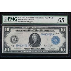 1914 $10 New York Federal Reserve Note PMG 65EPQ