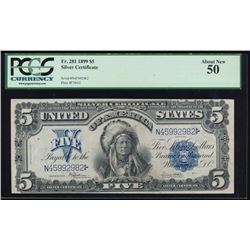 1899 $5 Chief Silver Certificate PCGS 50