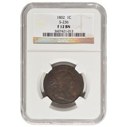 1802 Draped Bust Large Cent NGC F12BN