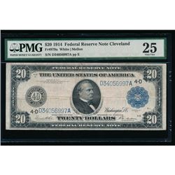 1914 $20 Cleveland Federal Reserve Note PMG 25