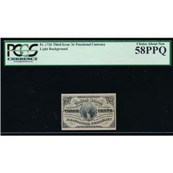 3 Cent Third Issue Fractional Note PCGS 58PPQ