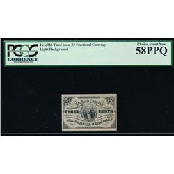 3 Cent Third Issue Fractional Note PCGS 58PPQ