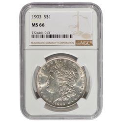 1903 $1 Morgan Silver Dollar Coin NGC MS66