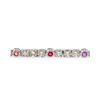 Image 2 : 14KT White Gold Multi Color Sapphire and Diamond Bracelet