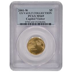 2001-W $5 Capitol Visitor Center Gold Coin PCGS MS69