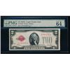 Image 1 : 1928A $2 Legal Tender Note PMG 64