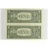 Image 2 : 2-2003-A $1 FRN'S LOW CONSECUTIVE SERIAL 'S UNC