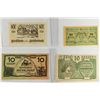 Image 1 : 4 ASSORTED GERMAN NOTGELDS 2-10 & 2-20 HELLERS