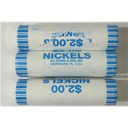 3-$2 ROLLS OF 2010-D JEFFERSON NICKELS BRILLIANT