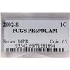 Image 3 : 2002-S LINCOLN CENT PCGS PR69 DCAM