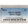Image 3 : 2013 AMERICAN SILVER EAGLE PCGS MS69