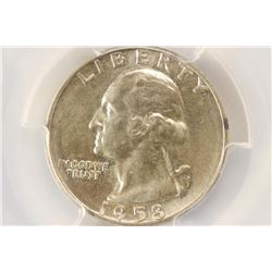 1958-D WASHINGTON SILVER QUARTER PCGS MS65