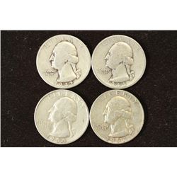1942,44,54-S & 57-D WASHINGTON SILVER QUARTERS
