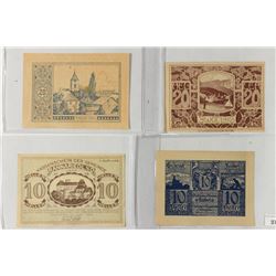 4 ASSORTED PIECES OF GERMAN NOTGELD