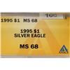 Image 3 : 1995 AMERICAN SILVER EAGLE ANACS MS68 BLUE