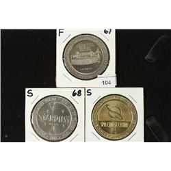 3 ASSORTED LAS VEGAS, NEVADA $1 GAMING TOKENS