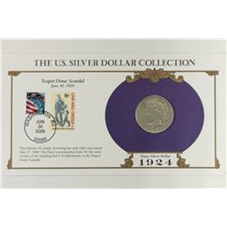1924 PEACE SILVER DOLLAR WITH STAMPS ON