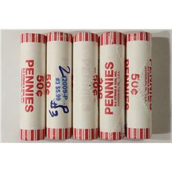 5-50 CENT ROLLS OF 2009-P PROFFESIONAL LIFE