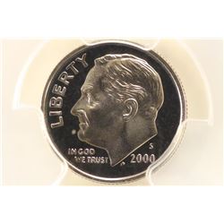 2000-S ROOSEVELT DIME PCGS PR70 DCAM
