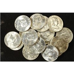 ROLL OF 20-1962-D FRANKLIN HALF DOLLARS