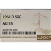 Image 3 : 1964-D 90% SILVER KENNEDY HALF DOLLAR NGC AU55