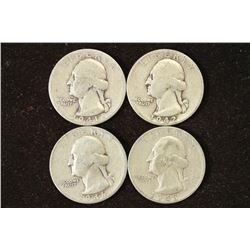 1941,42,46-S & 48-S WASHINGTON SILVER QUARTER