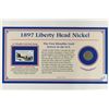 Image 1 : 1897 LIBERTY HEAD NICKEL AND STAMP ON ILLUSTRADED