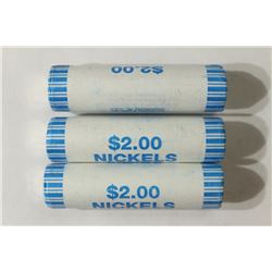 3-$2 ROLLS OF 2010-D JEFFERSON NICKELS