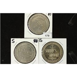 3 ASSORTED LAS VEGAS, NEVADA $1 GAMING TOKENS