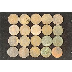 20 ASSORTED 1880'S,90'S & 1900'S INDIAN HEAD CENTS