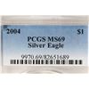 Image 3 : 2004 AMERICAN SILVER EAGLE PCGS MS69