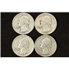 Image 1 : 1941,43,51 & 52 WASHINGTON SILVER QUARTERS