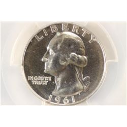 1961 WASHINGTON SILVER QUARTER PCGS PR66