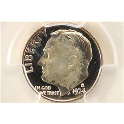 1974-S ROOSEVELT DIME PCGS PR69 DCAM