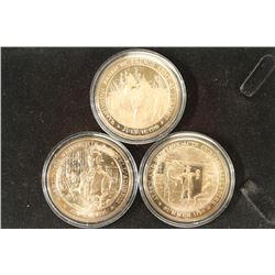 3 ASSORTED 1 3/4" SOLID BRONZE PROOF MEDALS BY THE