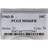 Image 3 : 1943-D MERCURY DIME PCGS MS66FB