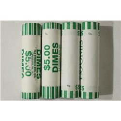 4-$5 ROLLS OF 2011-P & D ROOSEVELT DIMES BRILLIANT