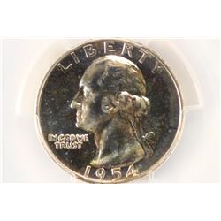 1954 WASHINGTON SILVER QUARTER PCGS PR66