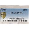 Image 3 : 1954 WASHINGTON SILVER QUARTER PCGS PR66